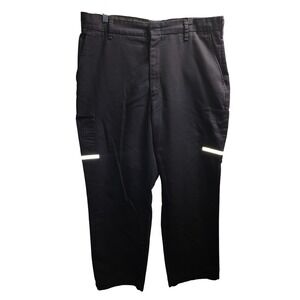 STAN HERMAN Work Utility Cargo Pants‎ Reflective Stripe Black 38R-30